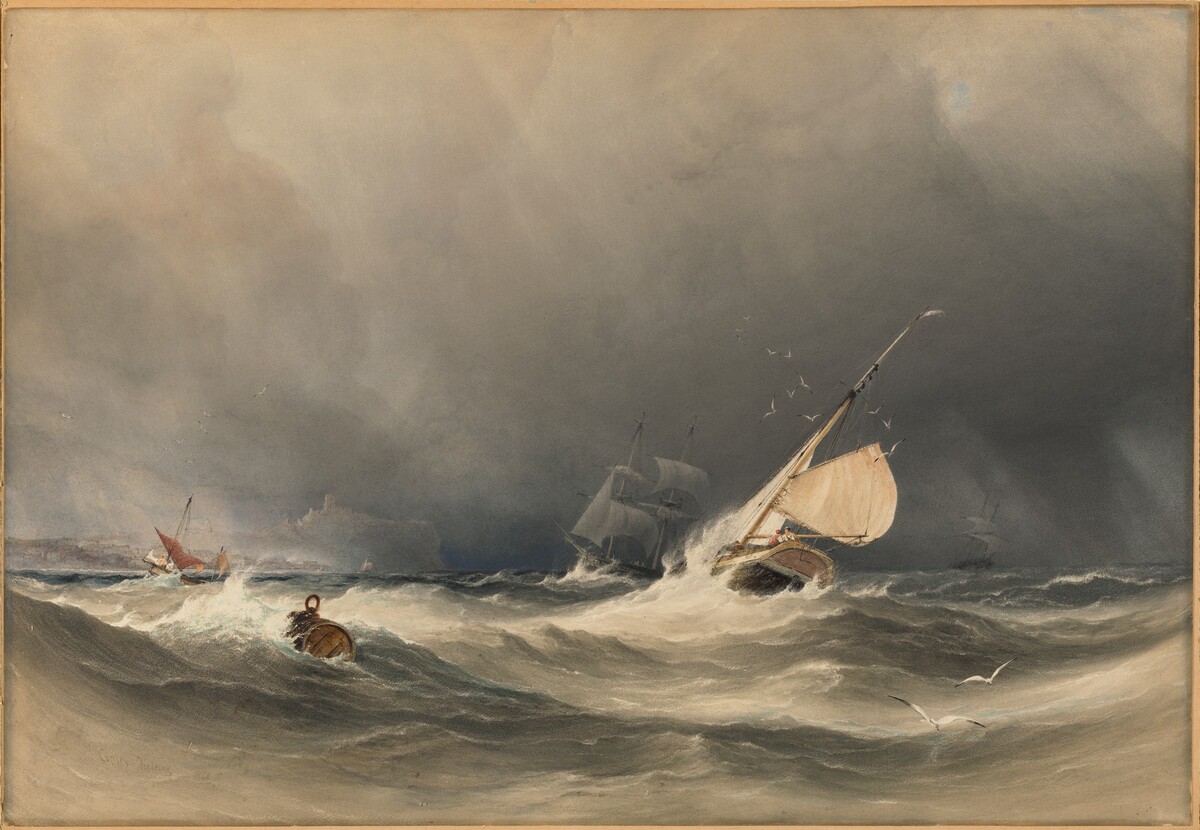 The Coming Storm: A Fishing Boat Making for Home off Whitby by Anthony Vandyck Copley Fielding