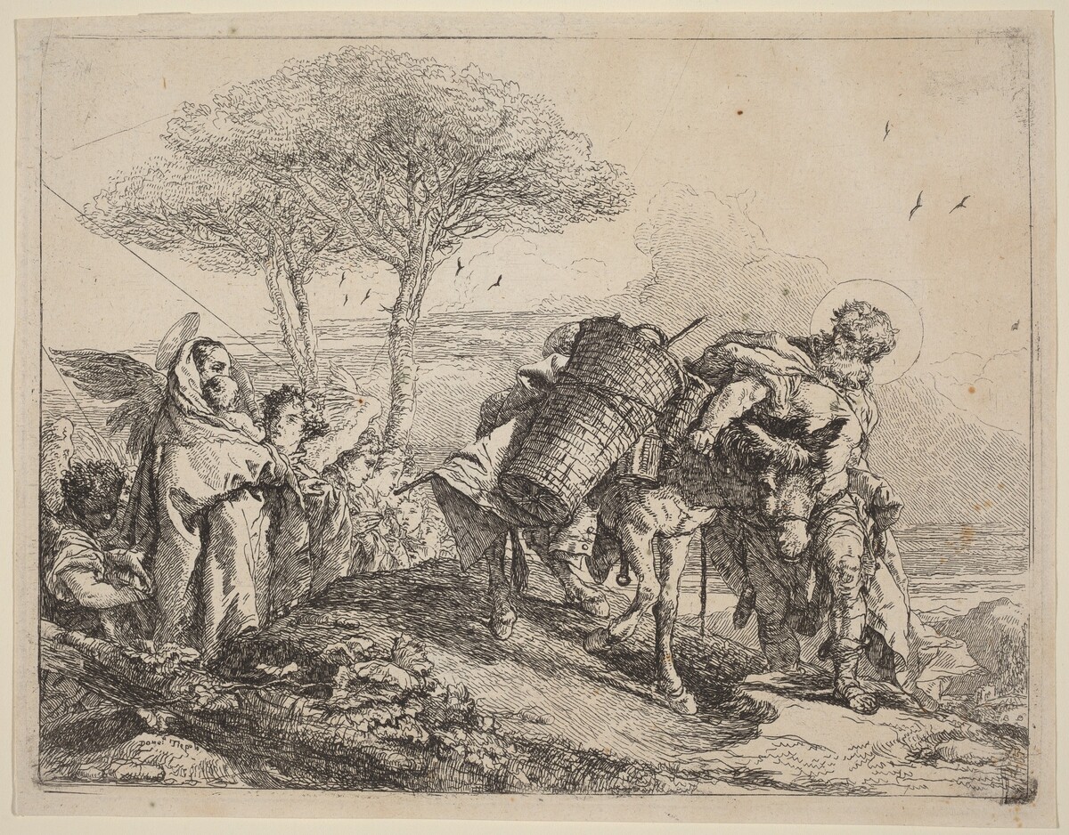 The Madonna and Child at Left, with a File of Angels by Giovanni Domenico Tiepolo