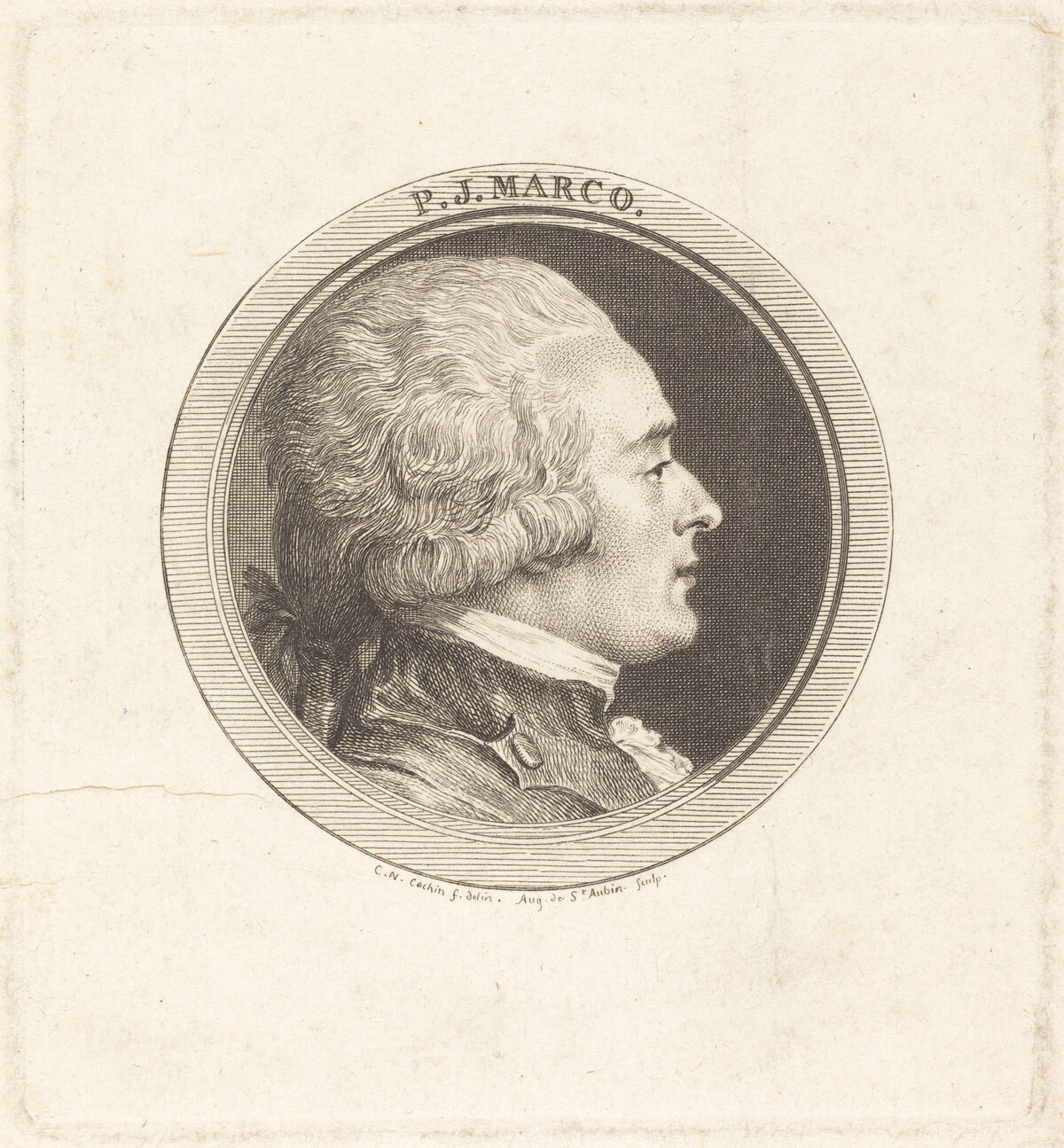P.J. Marco by Augustin de Saint-Aubin after Charles-Nicolas Cochin II