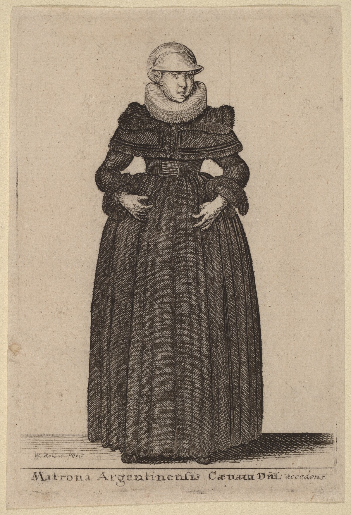 Matrona Argentinensis Caenam Dni Accedens e des Nymphs) by Wenceslaus Hollar