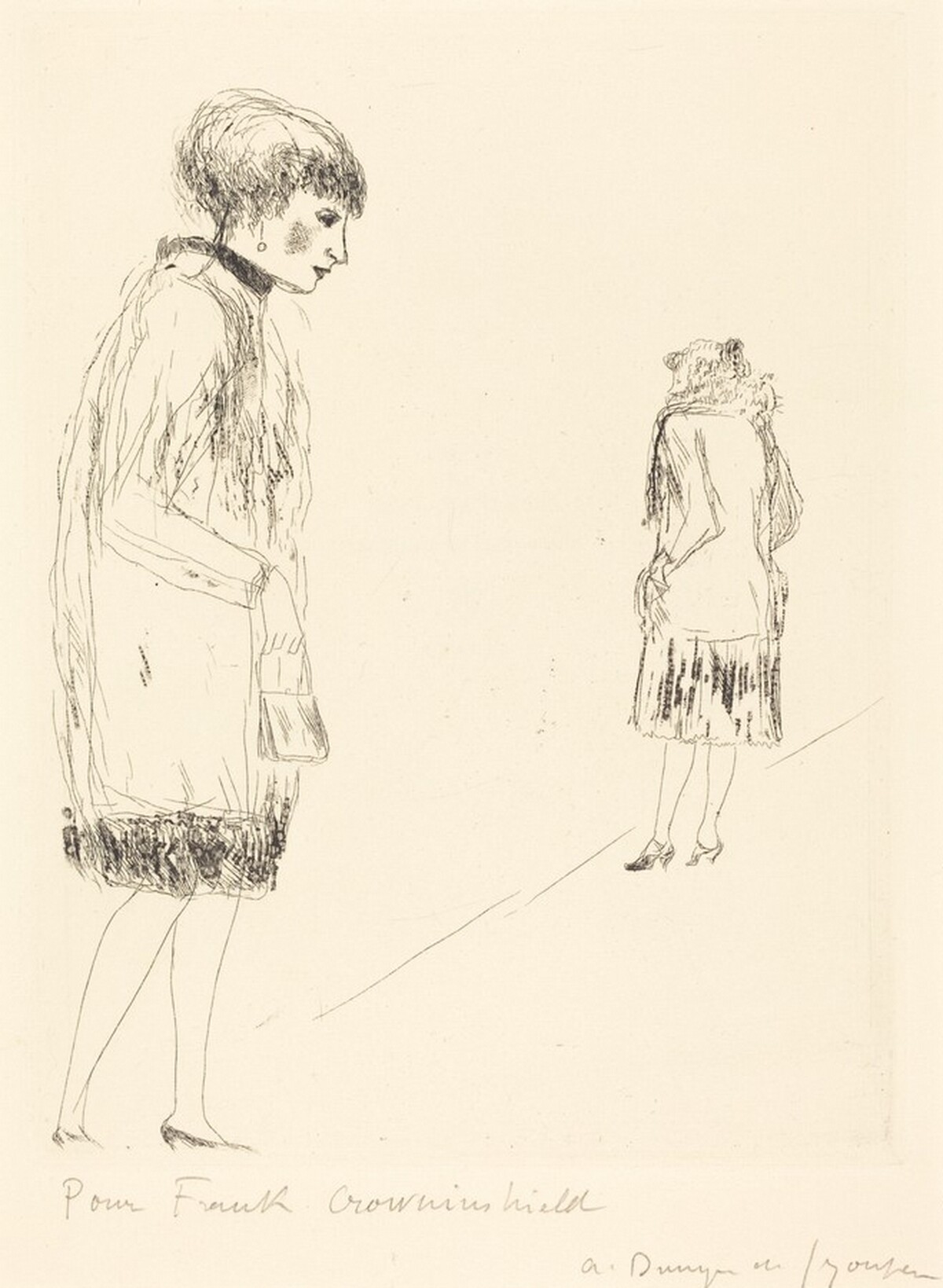 Prostitutes on the Sidewalk, Boulevard Sebastopol (Filles publiques sur le trottoir, by André Dunoyer de Segonzac
