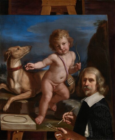 Self-Portrait before a Painting of "Amor Fedele"