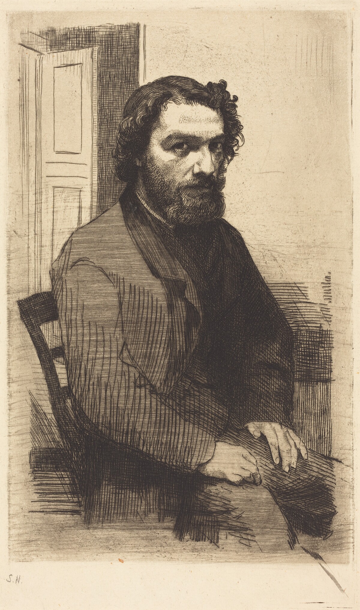 Alphonse Legros by Félix Bracquemond