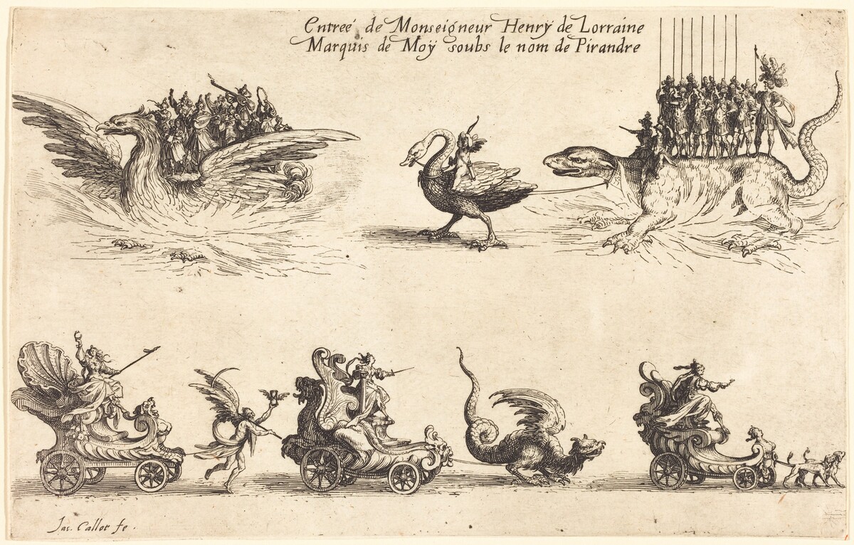 Entry of Monseigneur Henry de Lorraine, Marquis de Moy, under the Name of Pirandre by Jacques Callot