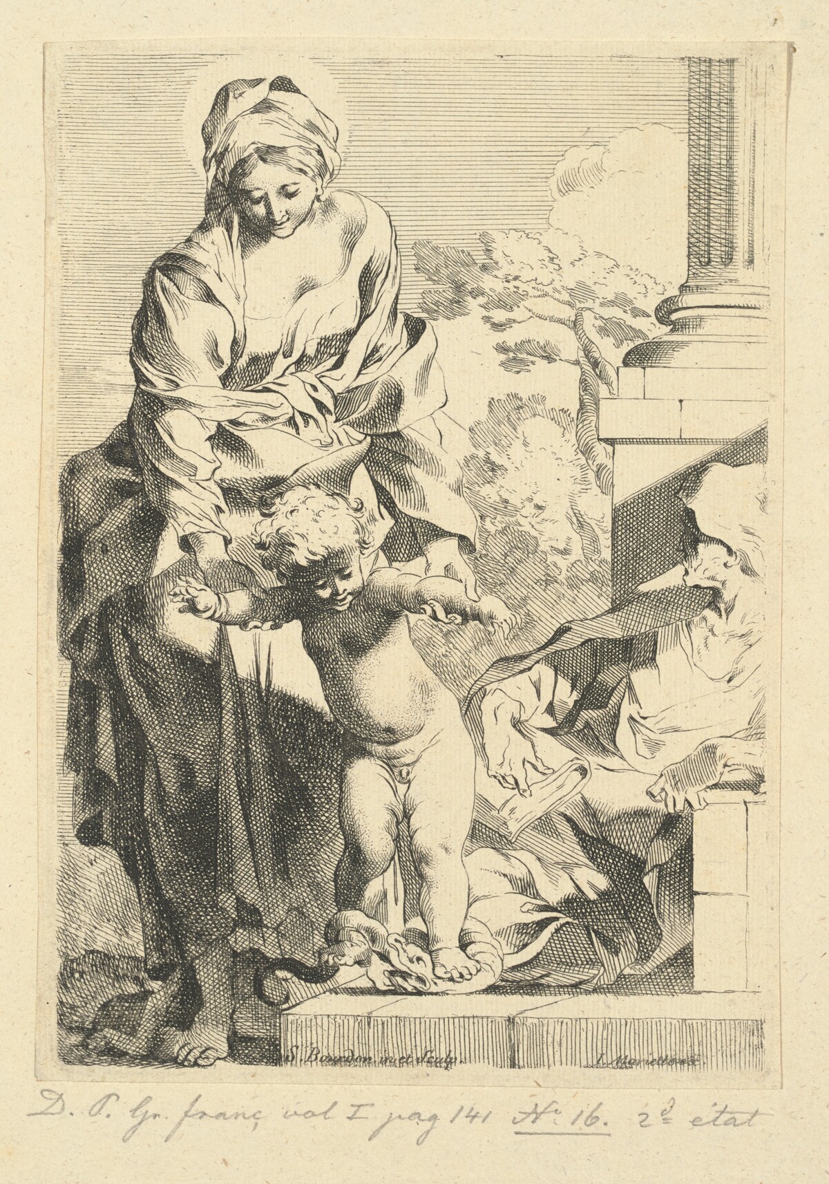 Virgin and Child Trampling Sin by Sébastien Bourdon