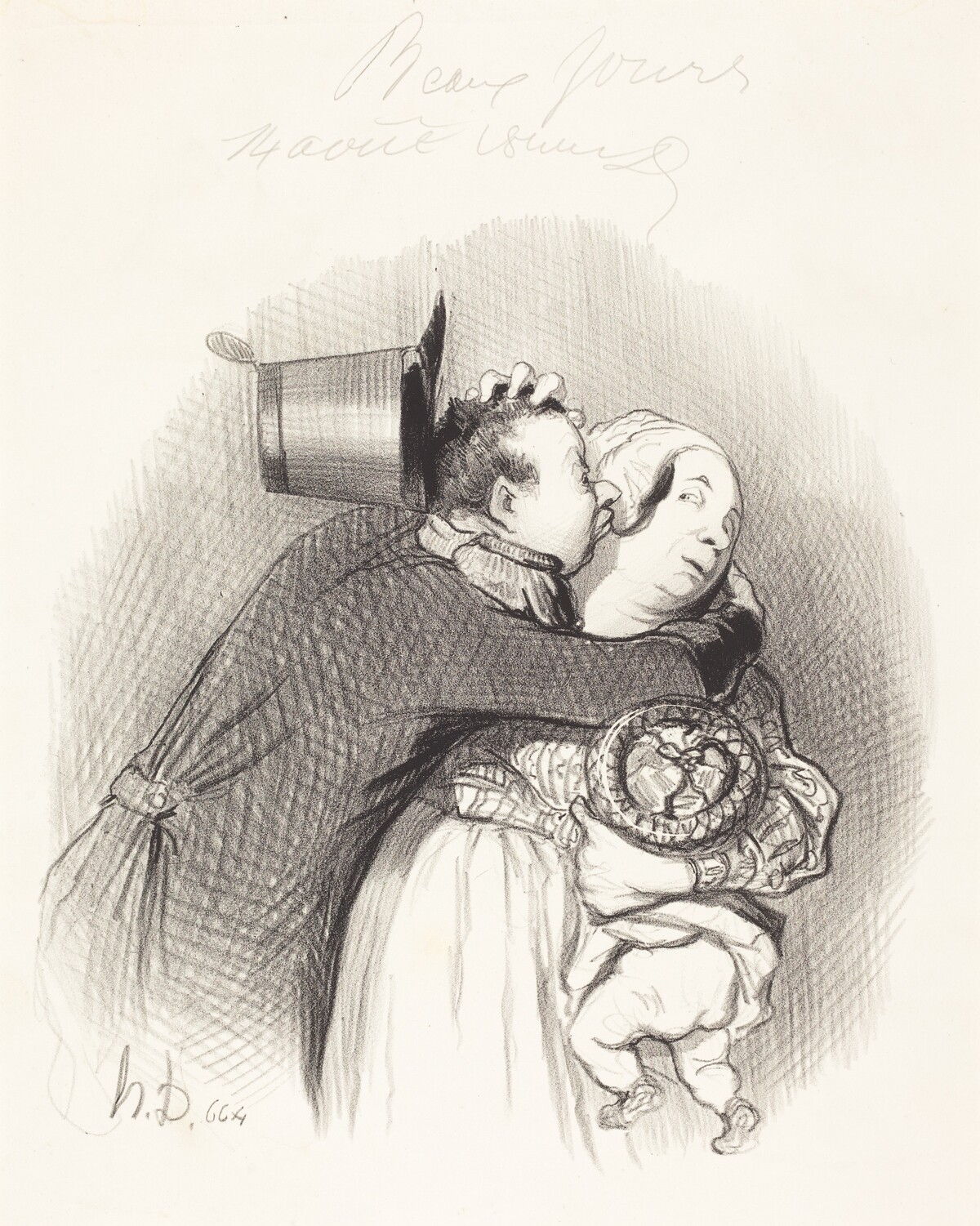 Rencontre de la payse by Honoré Daumier