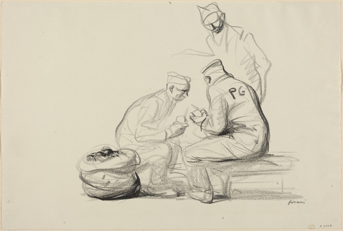 Poilu and German Prisoners by Jean-Louis Forain