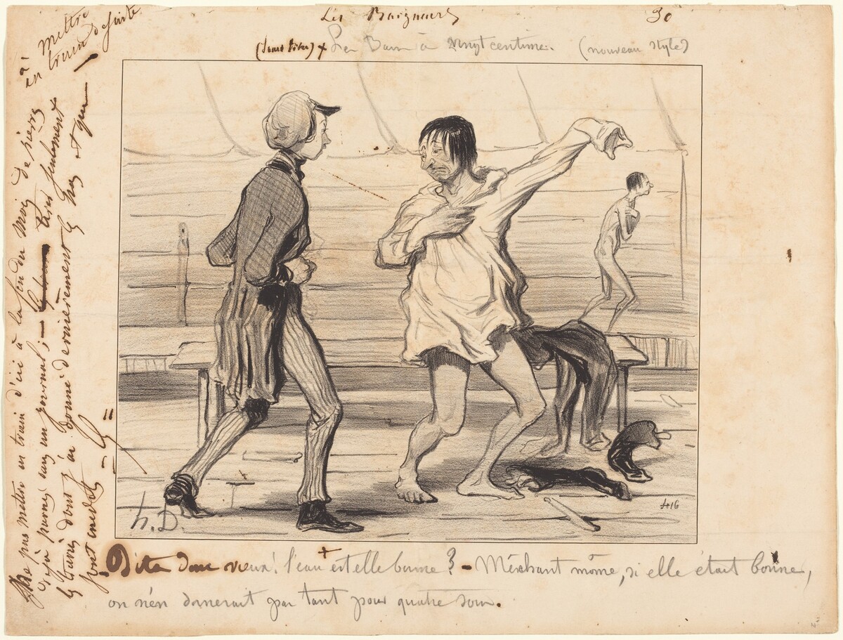 Les Bains a vingt centimes, nouveau style by Honoré Daumier