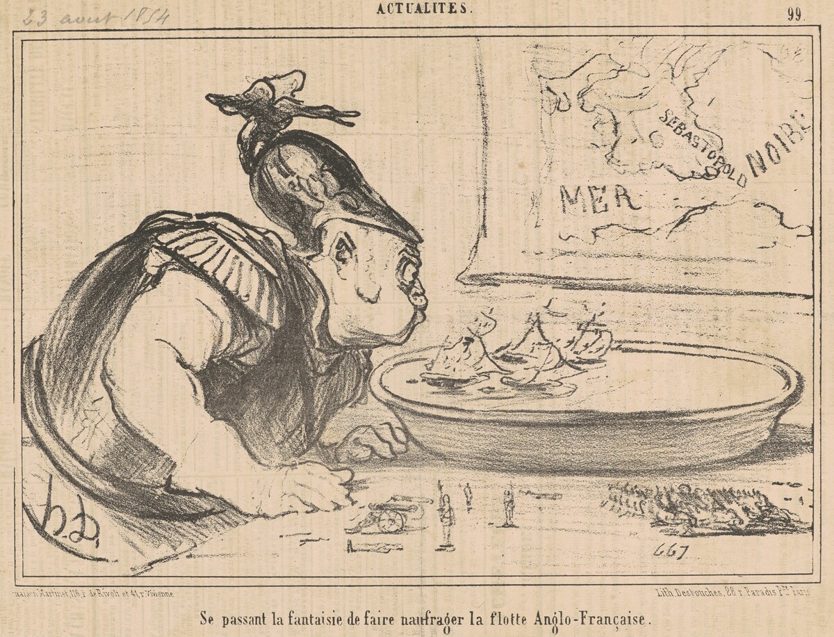 Se passant la fantaisie de faire naufrager ... by Honoré Daumier