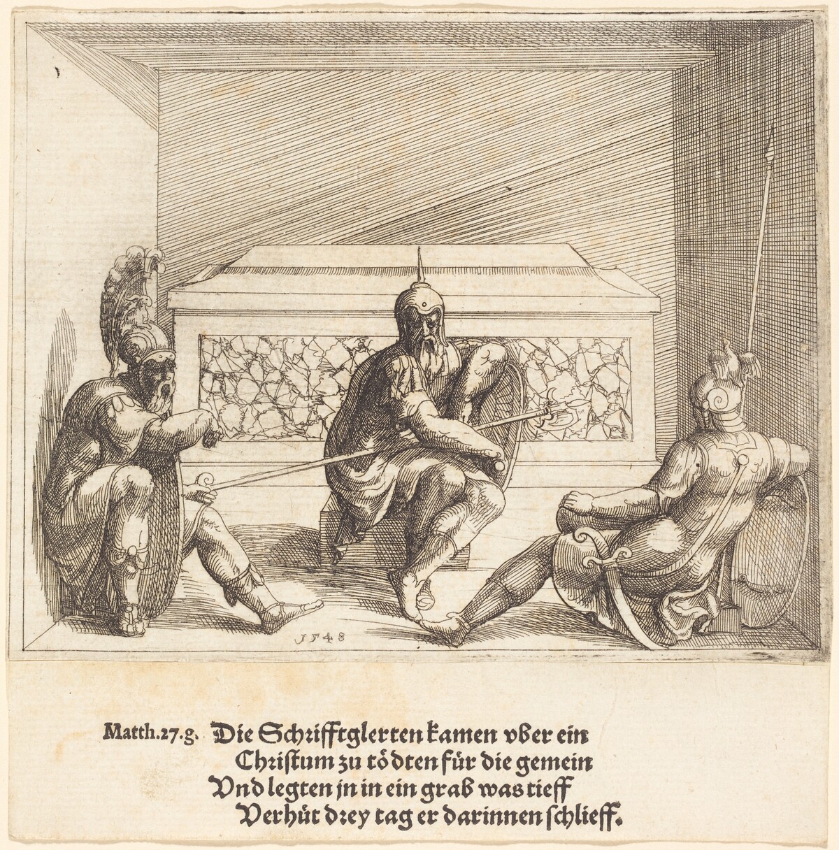 Christ in the Tomb by Augustin Hirschvogel