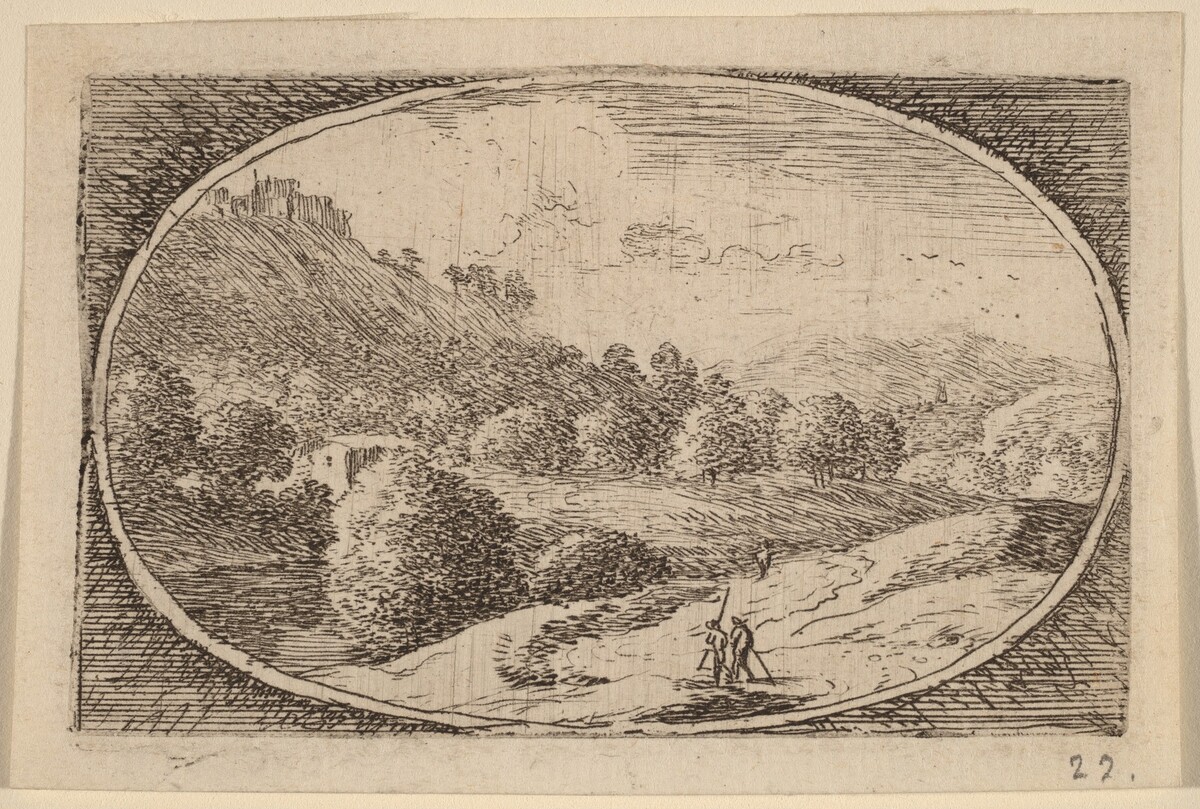 Two Men Carrying Staffs by Herman van Swanevelt
