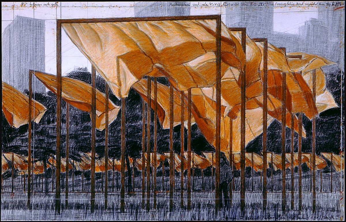 The Gates, Project for Central Park, New York City [bottom panel] by Christo