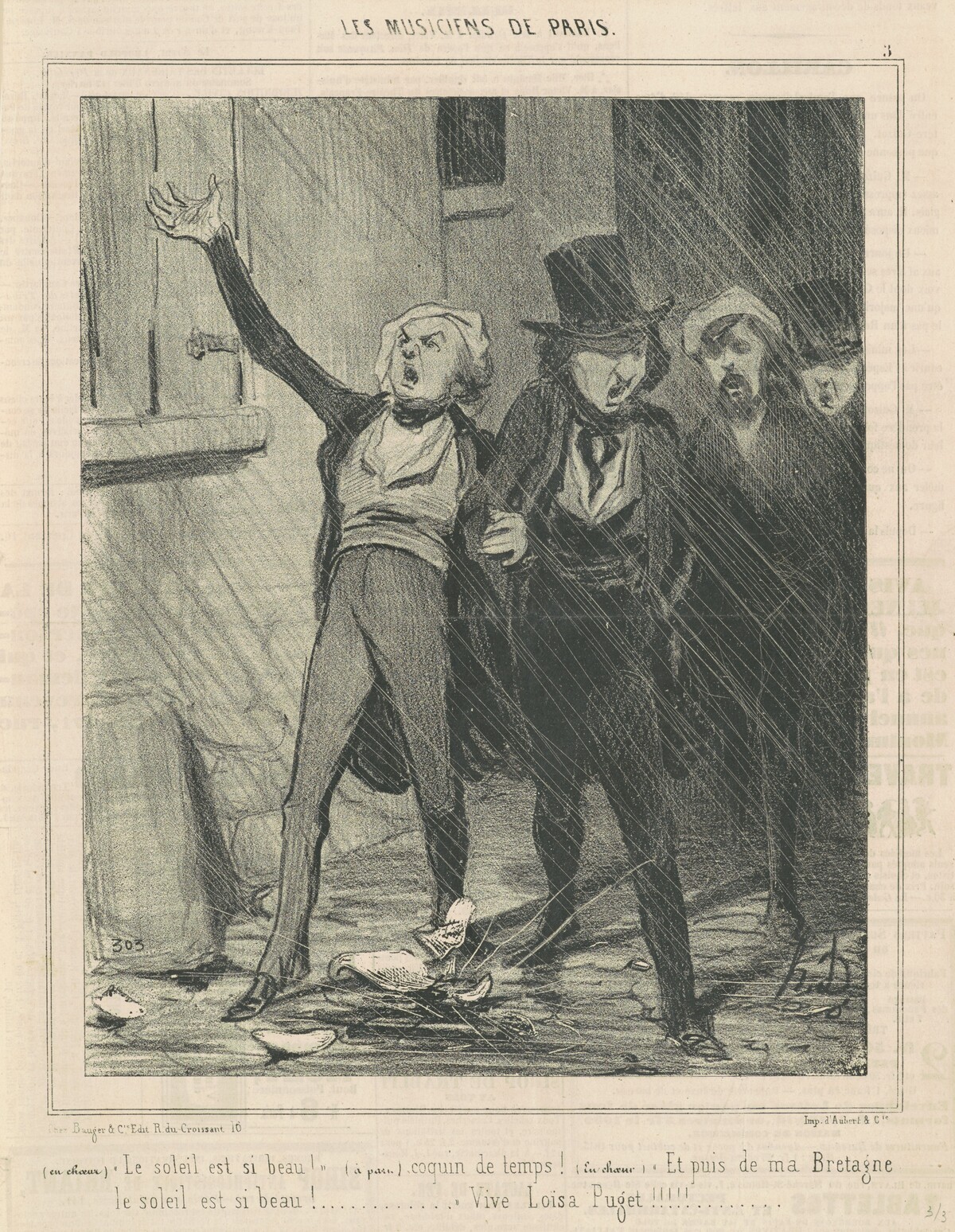 En choeur. Le soleil est si beau ... by Honoré Daumier