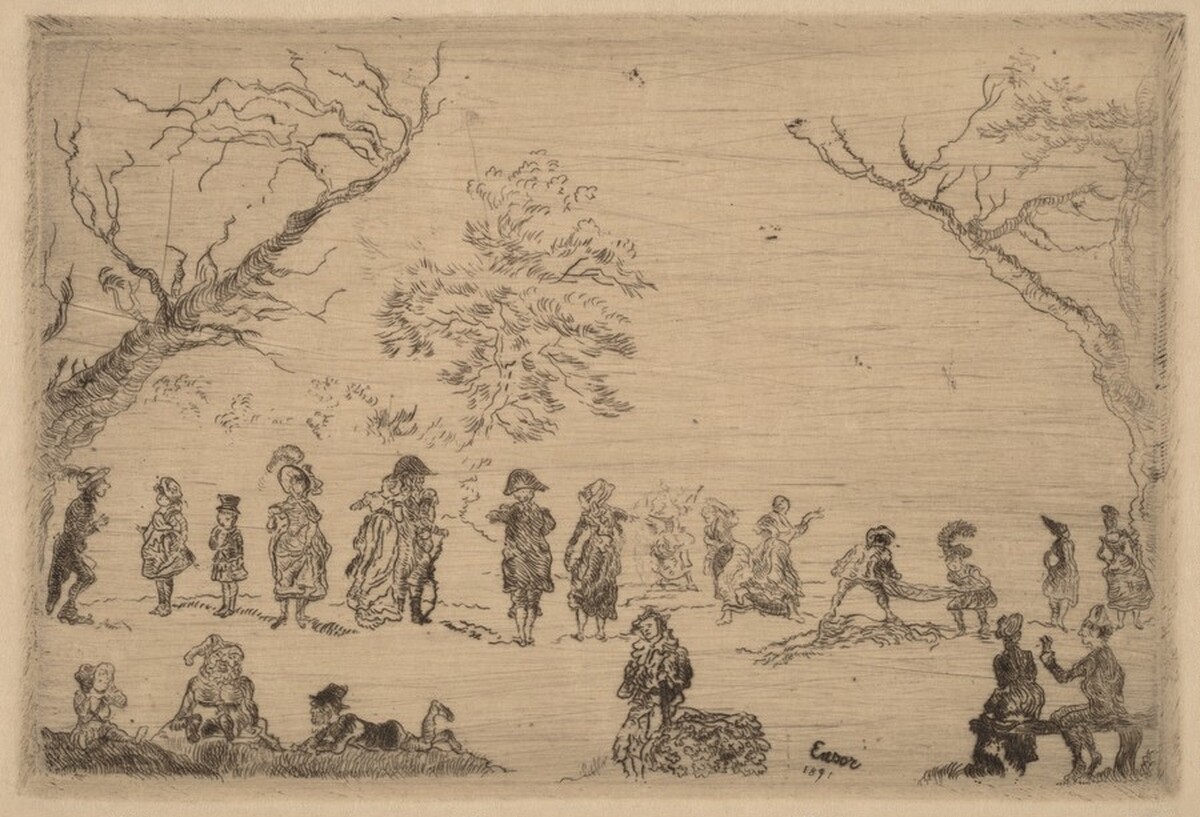 Gathering in a Park (Assemblee dans un parc) by James Ensor