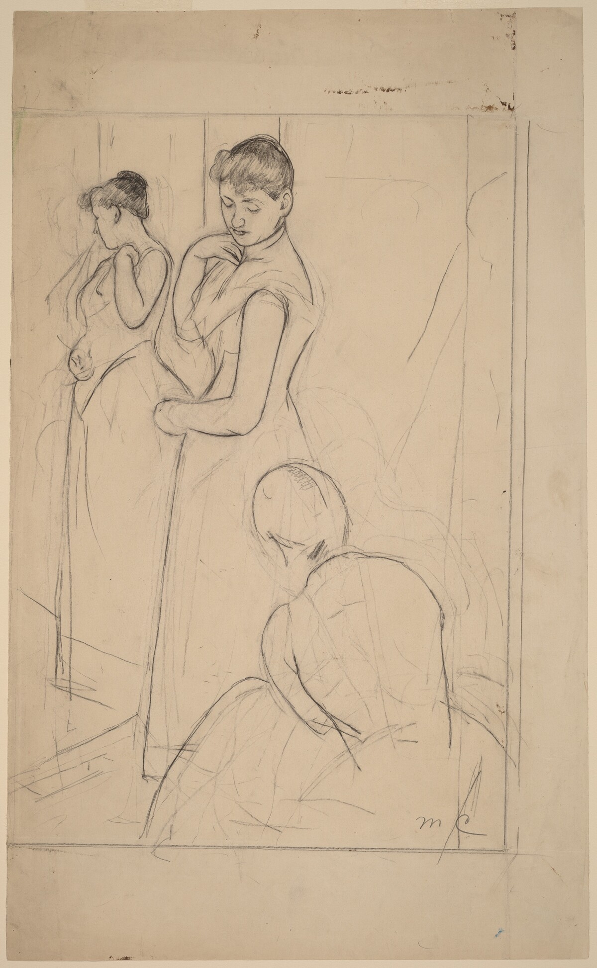 The Fitting [recto] by Mary Cassatt