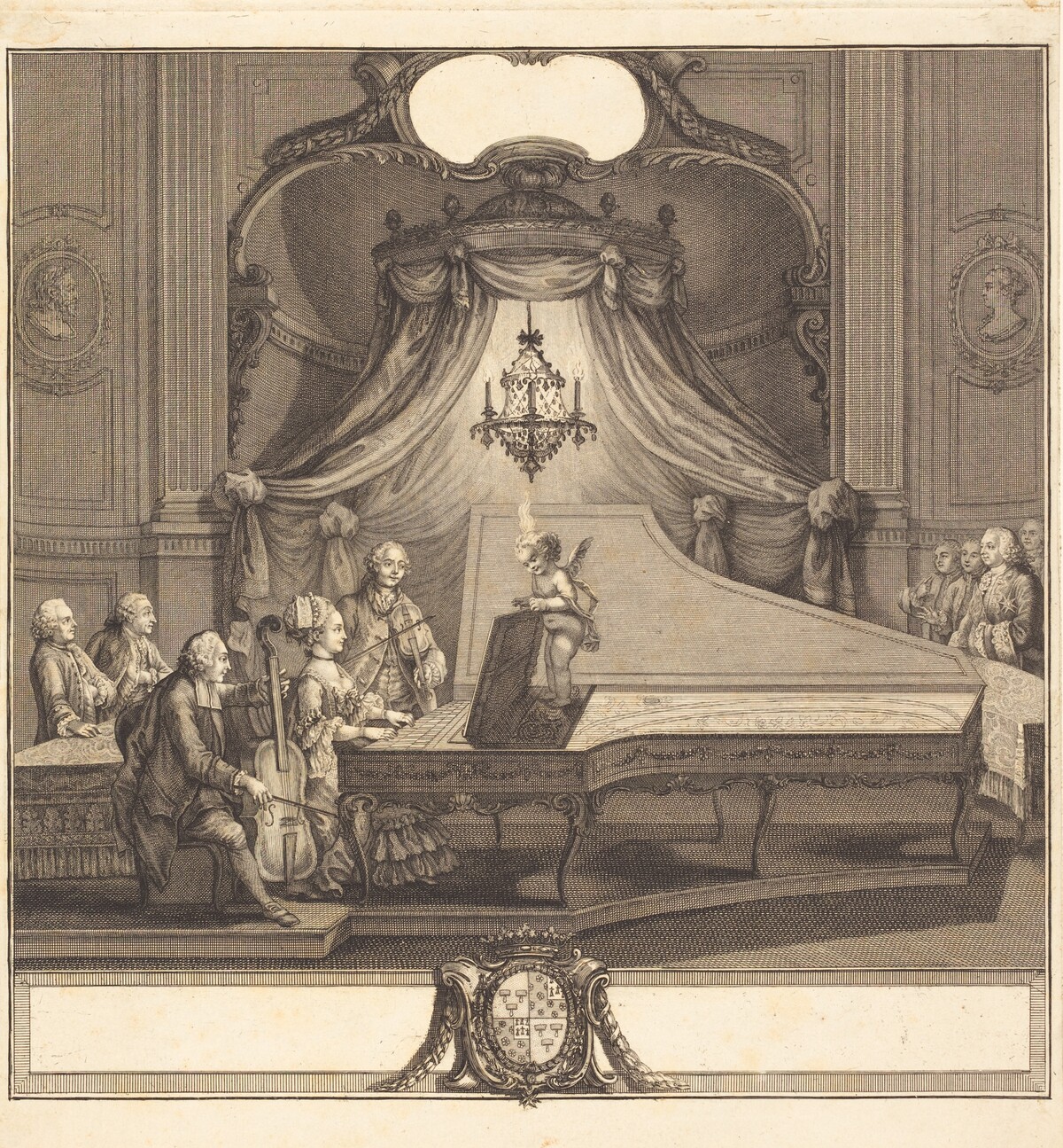 Concert Méchanique by Joseph de Longueil after Charles Eisen