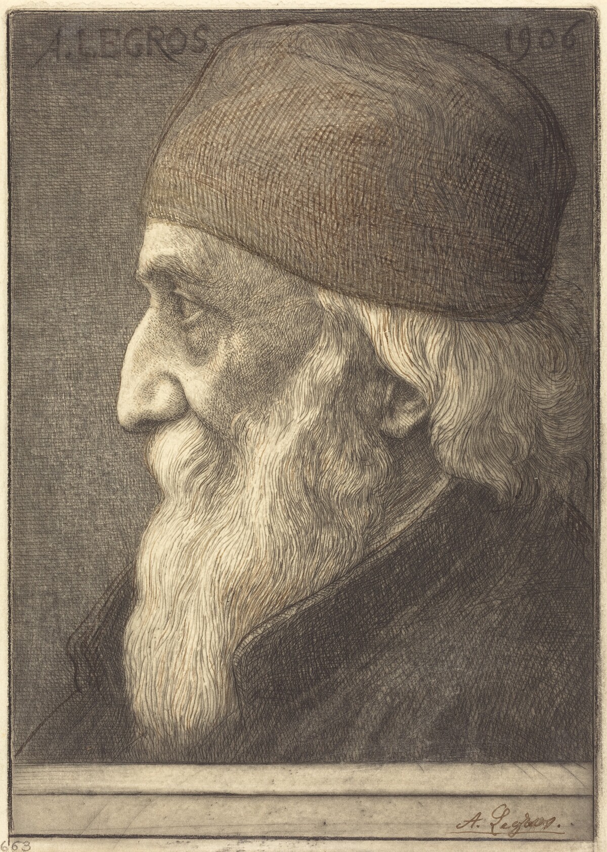 Self-Portrait, 13th plate by Alphonse Legros