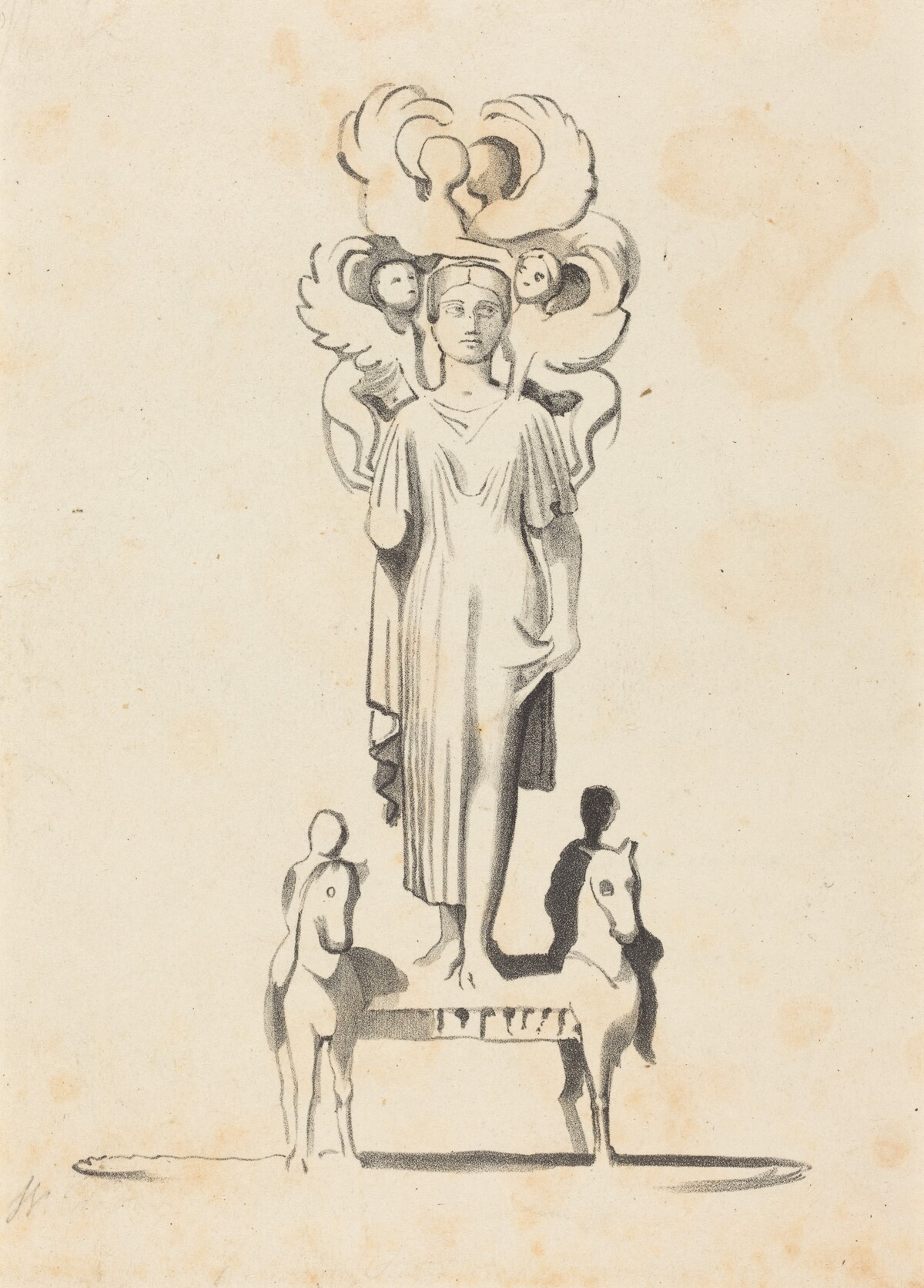 Bronze Figure of Minerva, Found in the Barrowof Achilles by W. Walton after John Flaxman