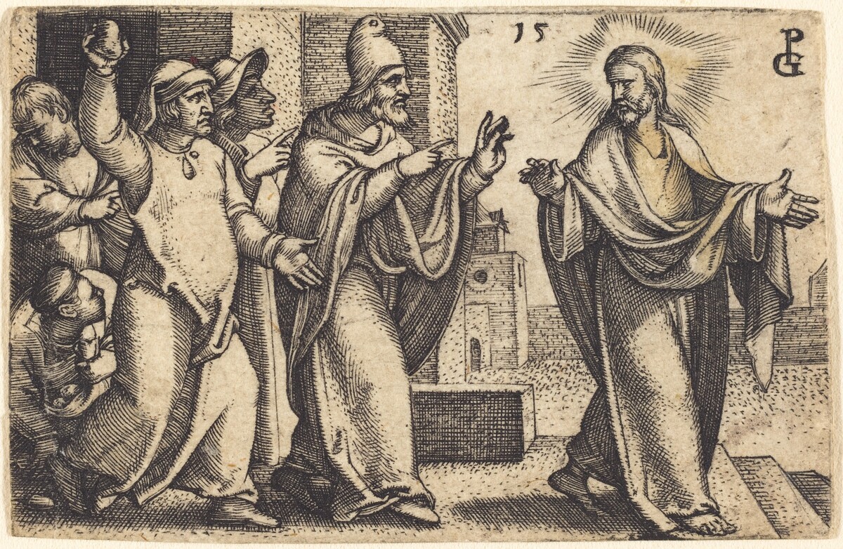 The Pharisees Wish to Stone Christ by Georg Pencz