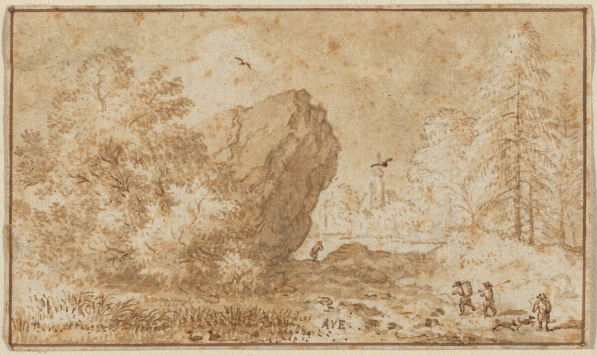 Landscape with Large Rock by Allart van Everdingen