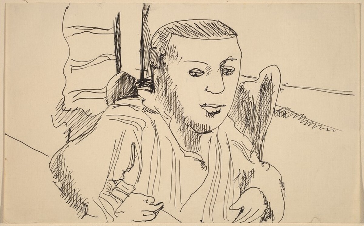 Seated Man with Left Arm on Table by Mark Rothko
