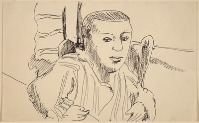 Seated Man with Left Arm on Table