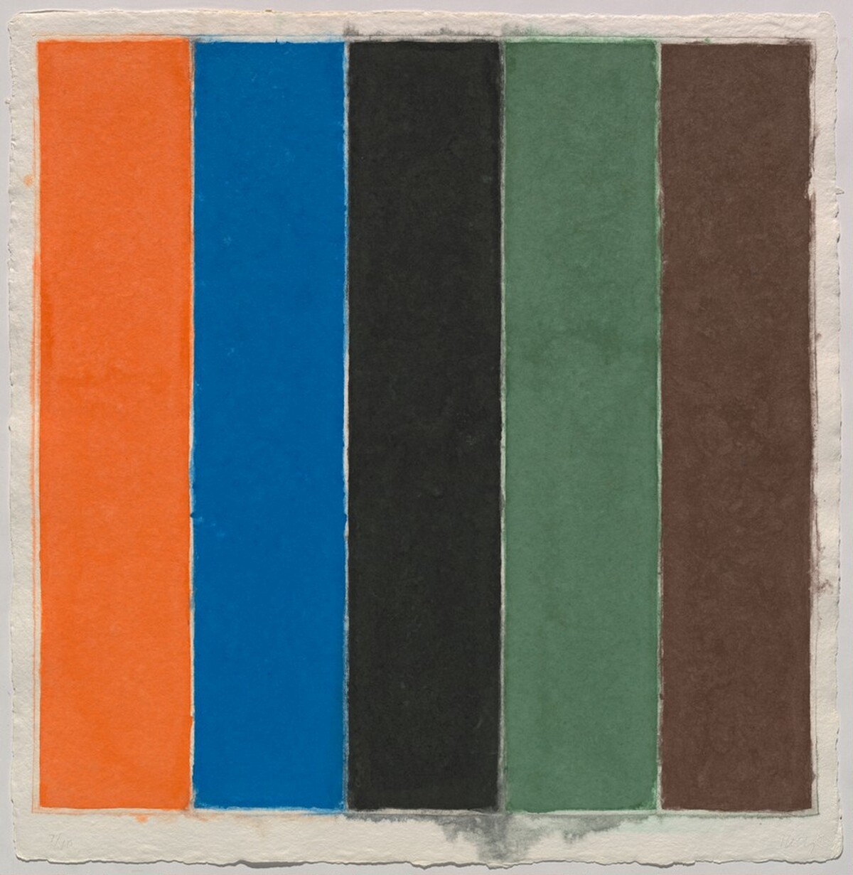 Colored Paper Image XXI (Orange/Blue/Black/Green/Brown) by Ellsworth Kelly