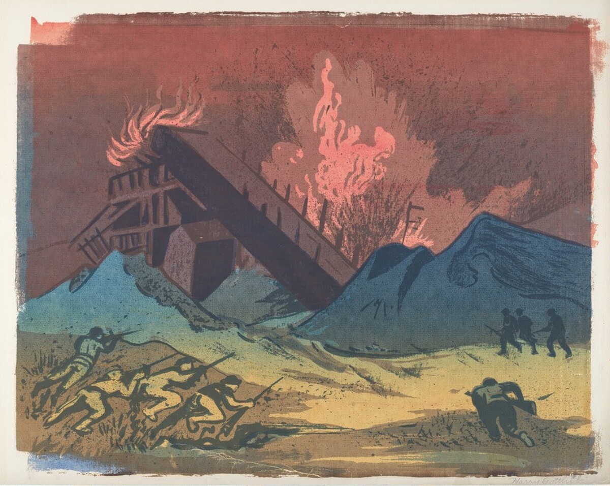 Untitled (World War II Scene) by Harry Gottlieb
