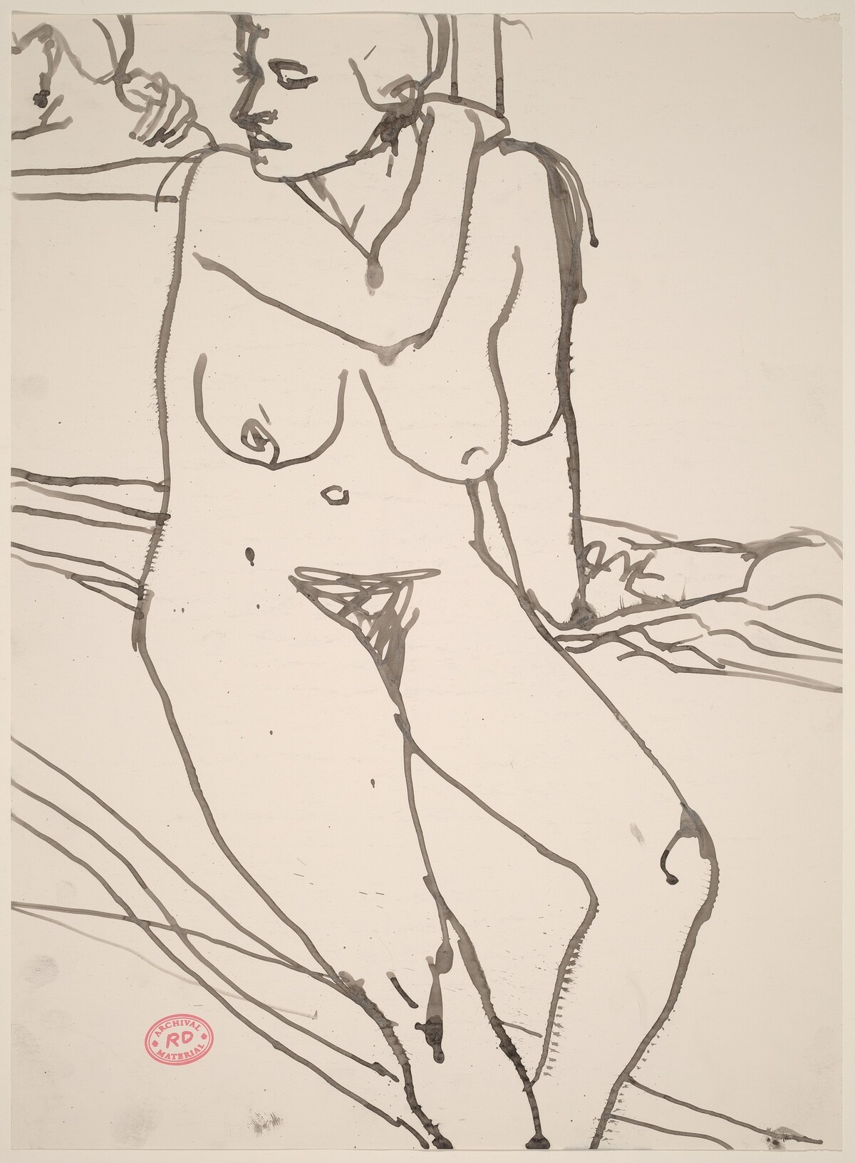Untitled [woman reclining in undergarments] by Richard Diebenkorn