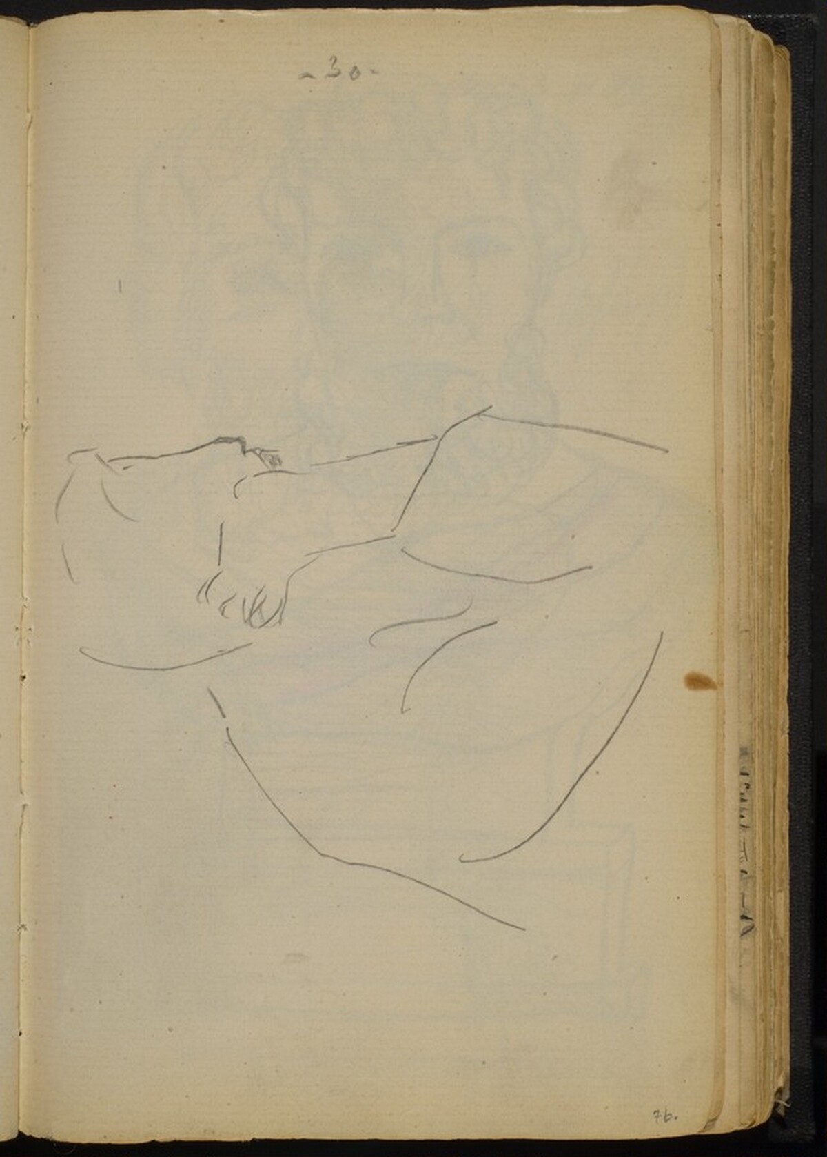 Sketch of a Figure with His Head Resting on Hand by Max Beckmann