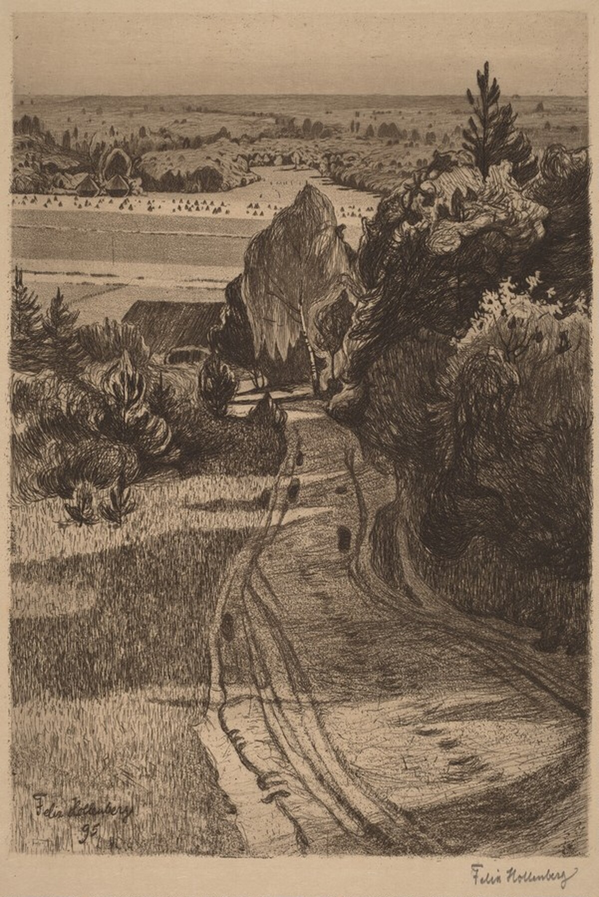 Sandy Path with Distant Panorama by Felix Hollenberg
