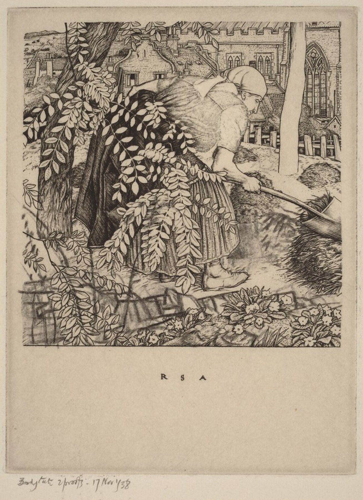 Woman Digging by Robert Austin
