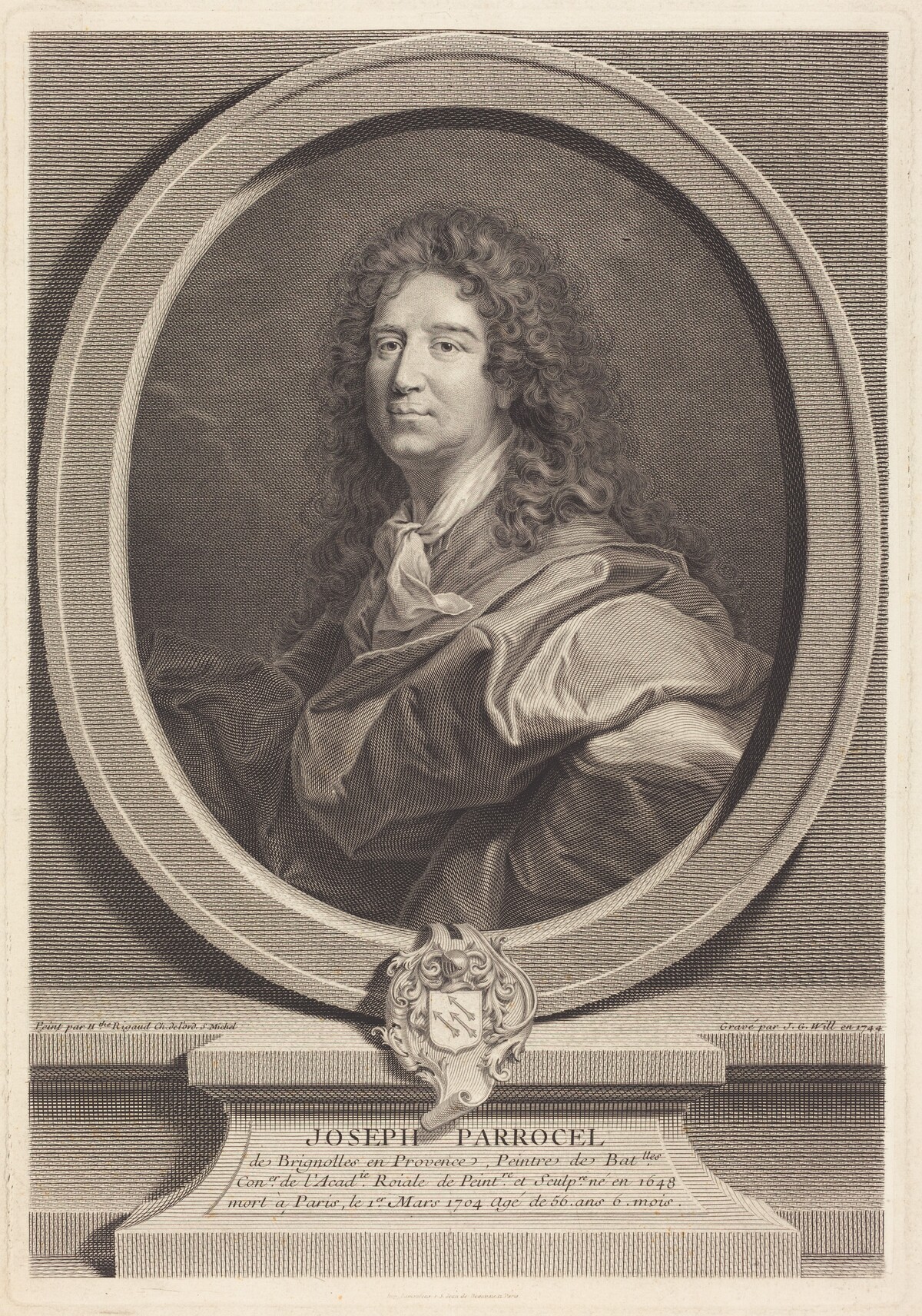 Joseph Parrocel by Johann Georg Wille after Hyacinthe Rigaud