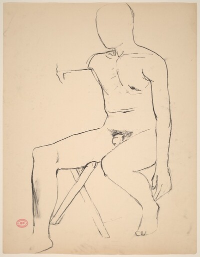 Untitled [seated male nude]