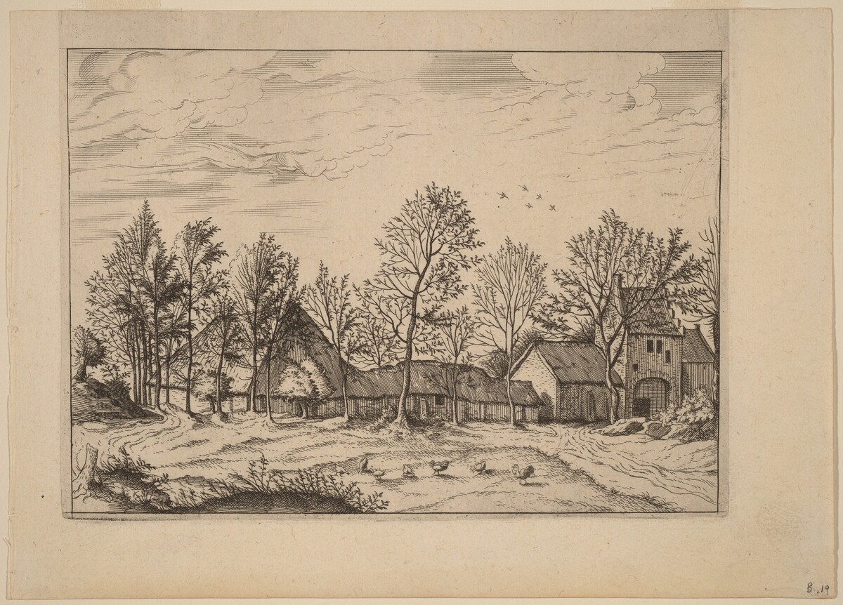 Farm with Gateway by Johannes and Lucas van Doetechum after Master of the Small Landscapes