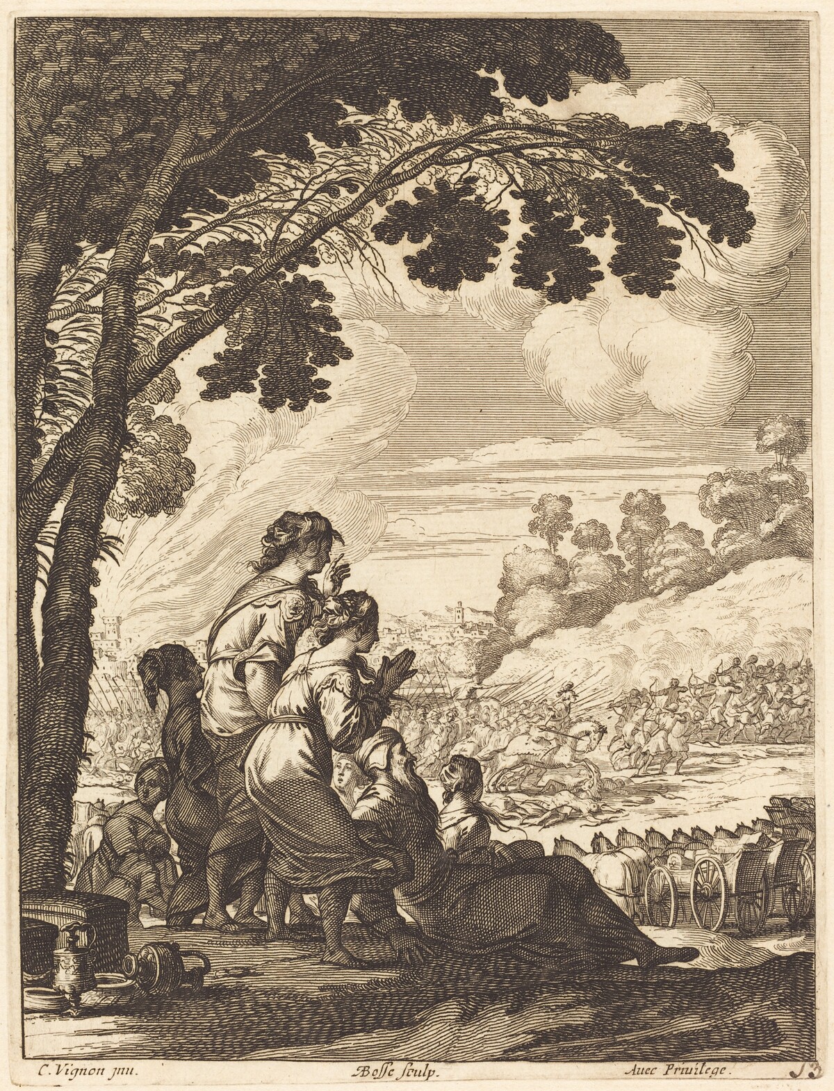 Illustration to Jean Desmarets' "L'Ariane" by Abraham Bosse after Claude Vignon