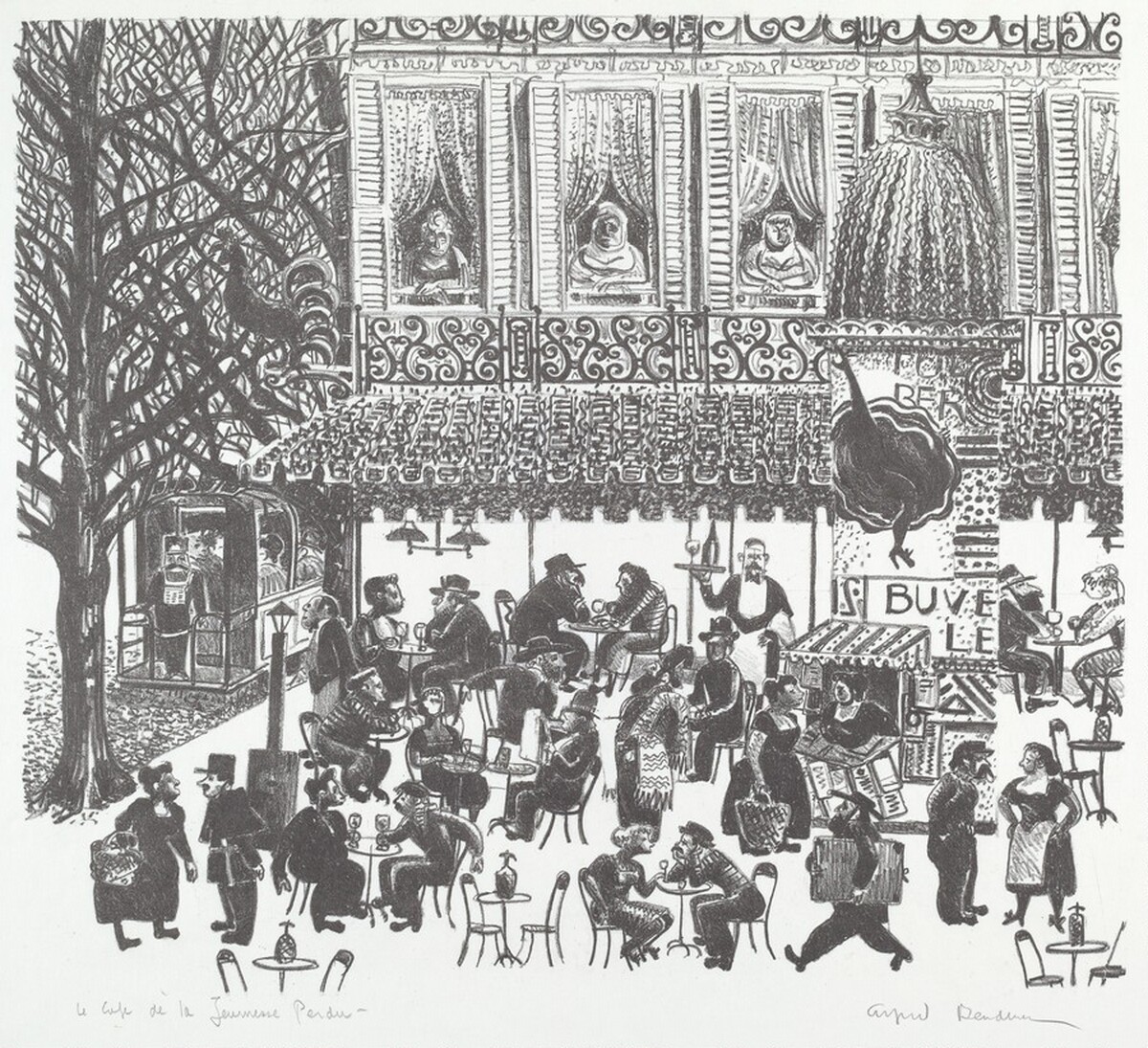 Cafe de la Jeunesse Perdue by Alfred Bendiner