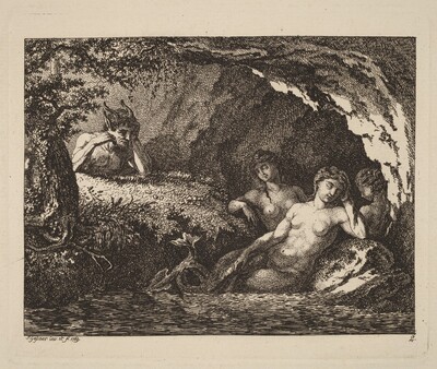 Three Sleeping Sprites with a Satyr