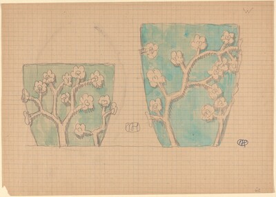 Two Pots with Floral Designs