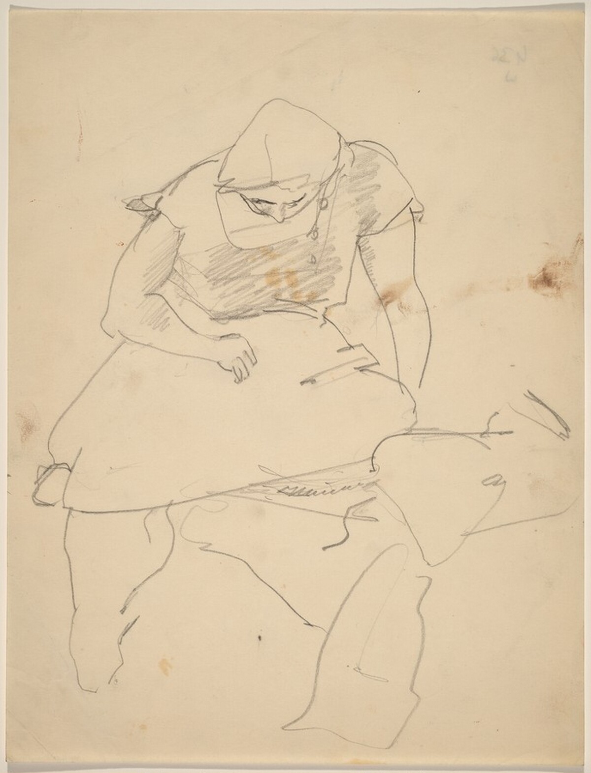 Woman Seated and Looking Down to Lap by Mark Rothko