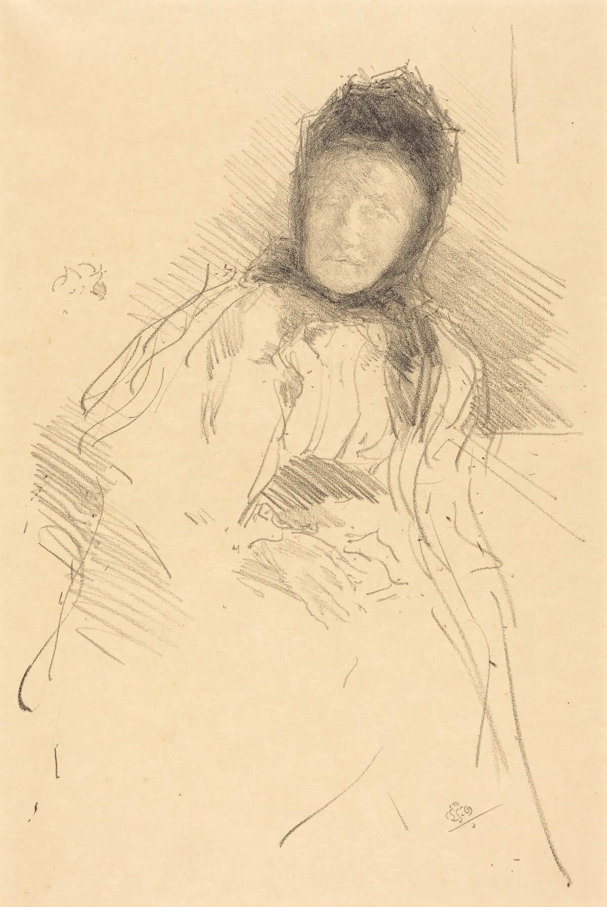 Unfinished Sketch of Lady Haden by James McNeill Whistler