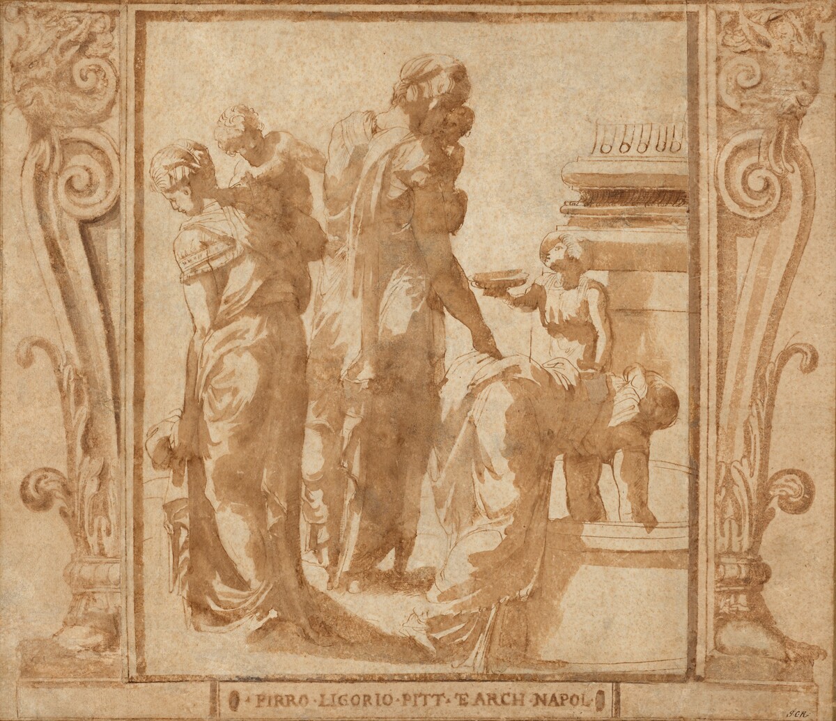 Women and Children at a Fountain by Pirro Ligorio