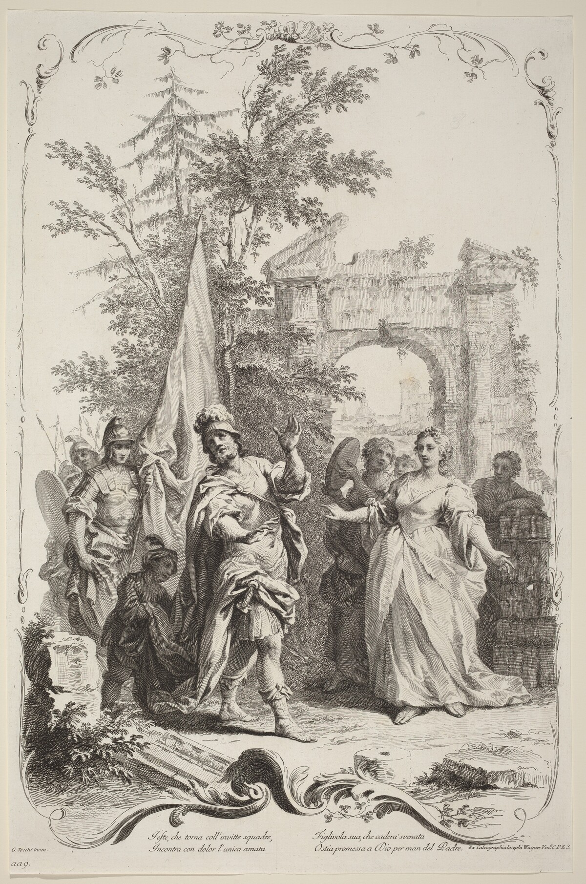 Jephthah and His Daughter by Joseph Wagner (publisher) after Giuseppe Zocchi