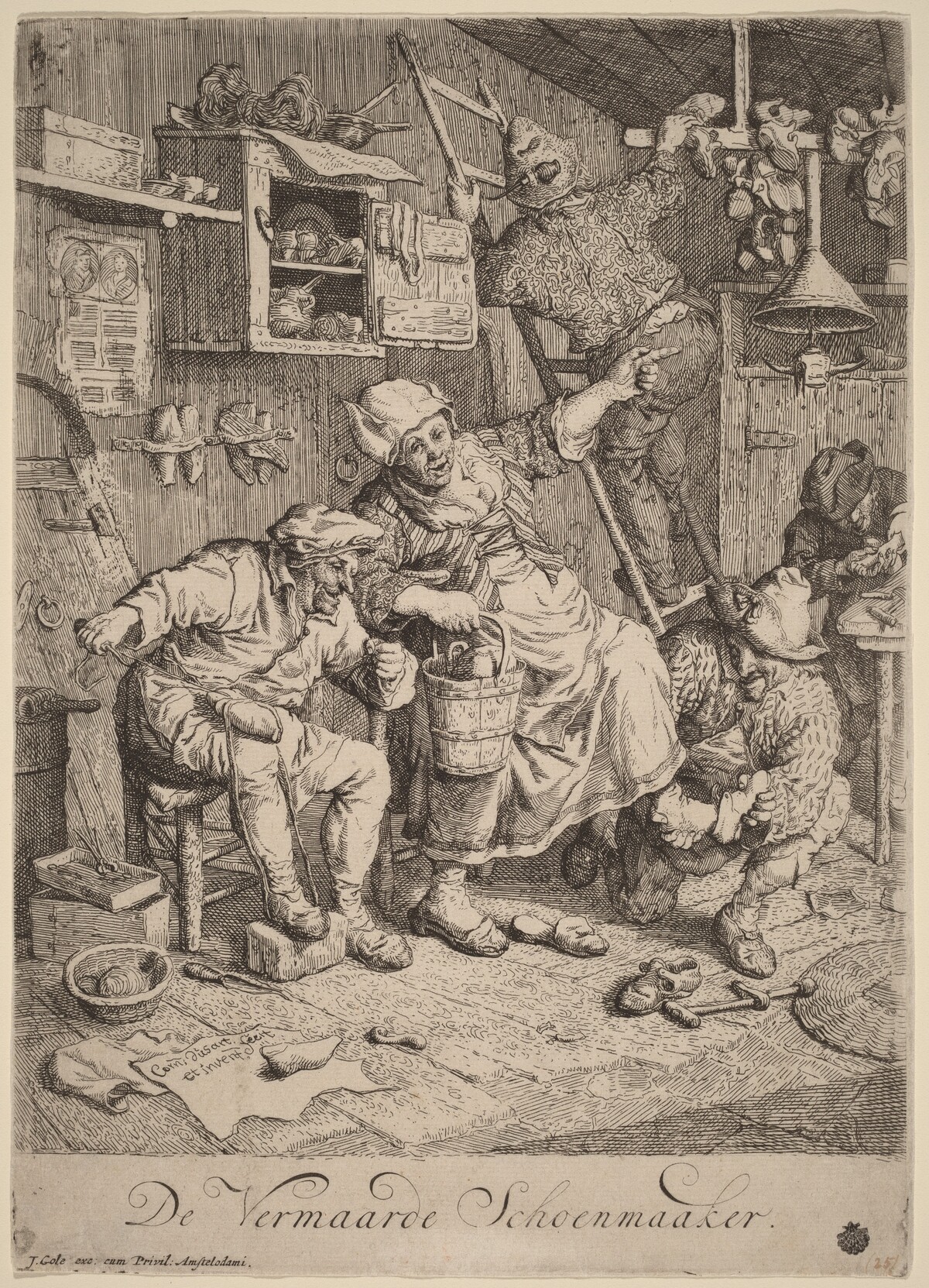 The Merry Shoemaker by Cornelis Dusart