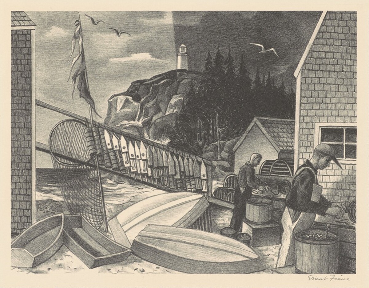 Fisherman's Cove, Maine by Ernest Fiene