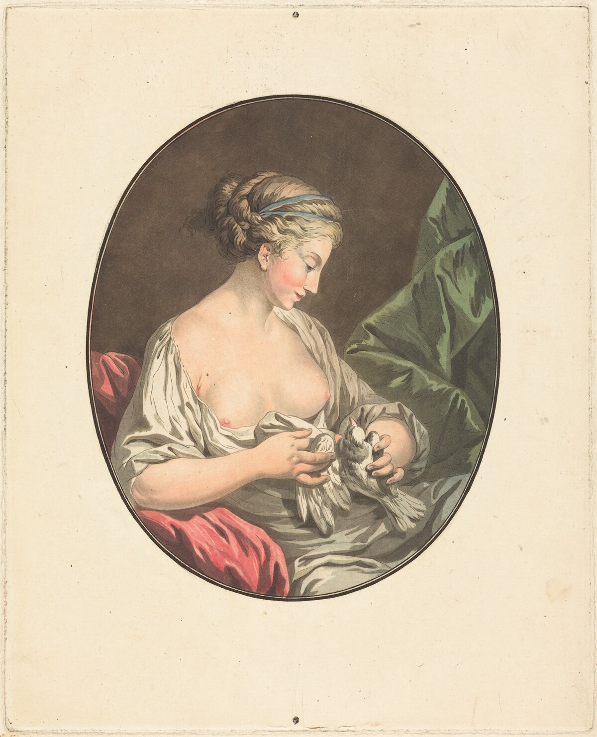La Venus aux colombes by Jean-François Janinet after Jean-Jacques-François Le Barbier I