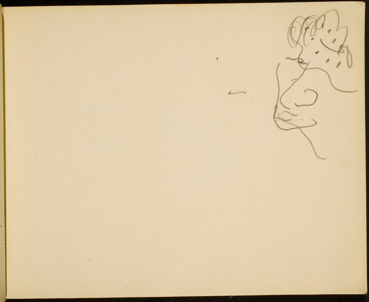 Begonnenes Gesicht  (Initial Sketch of a Face) [p. 37] by Max Beckmann