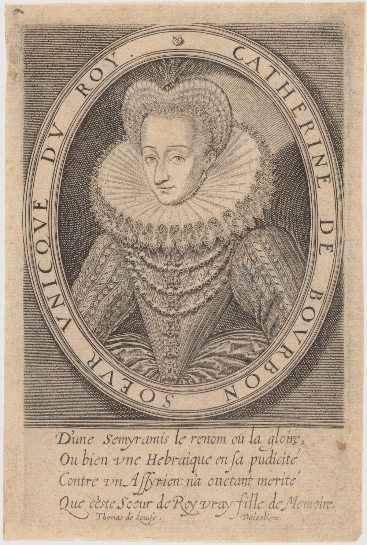 Catherine of Bourbon, Sister of Henry IV by Thomas de Leu