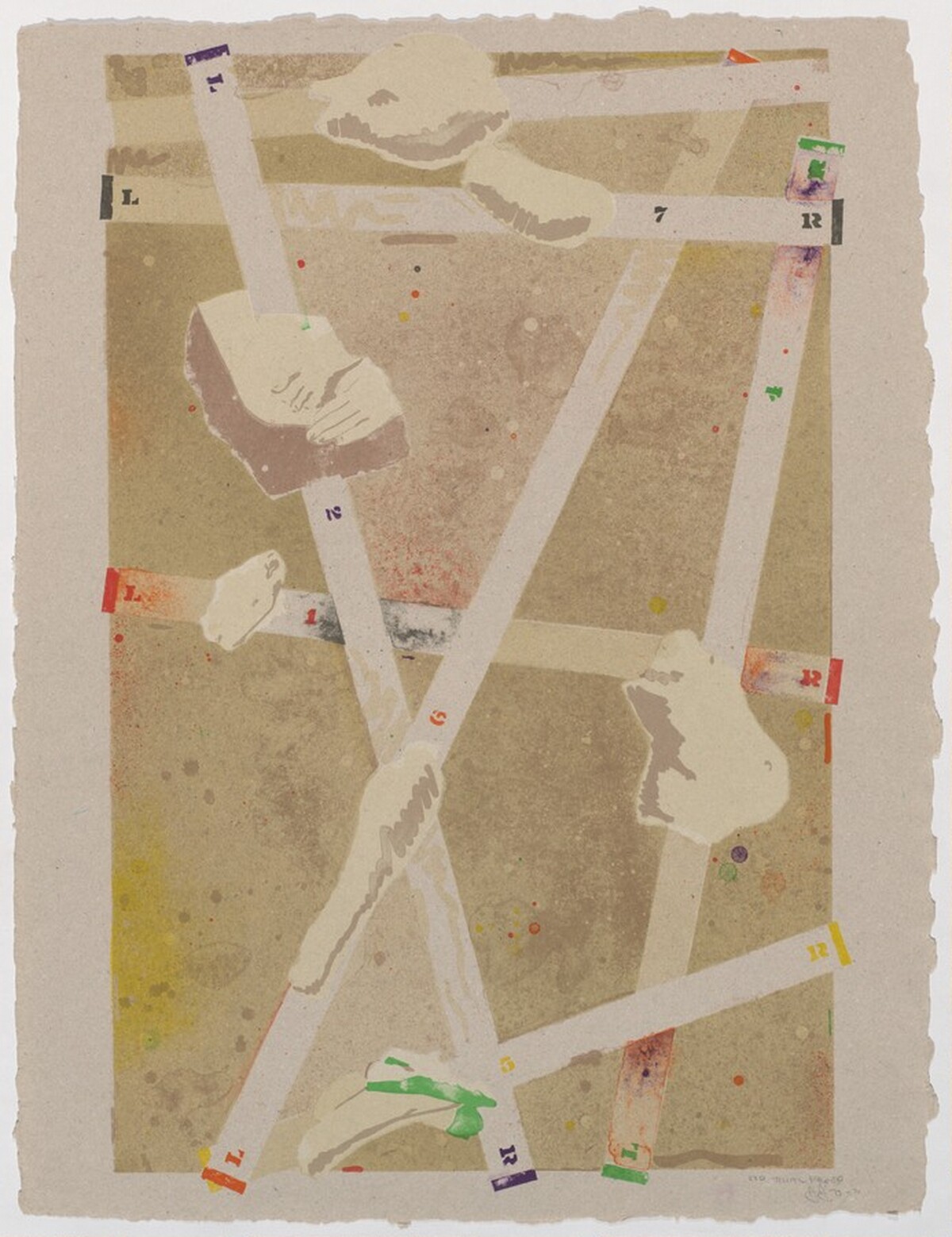 Four Panels from Untitled 1972 [D panel, trial proof 23] by Jasper Johns