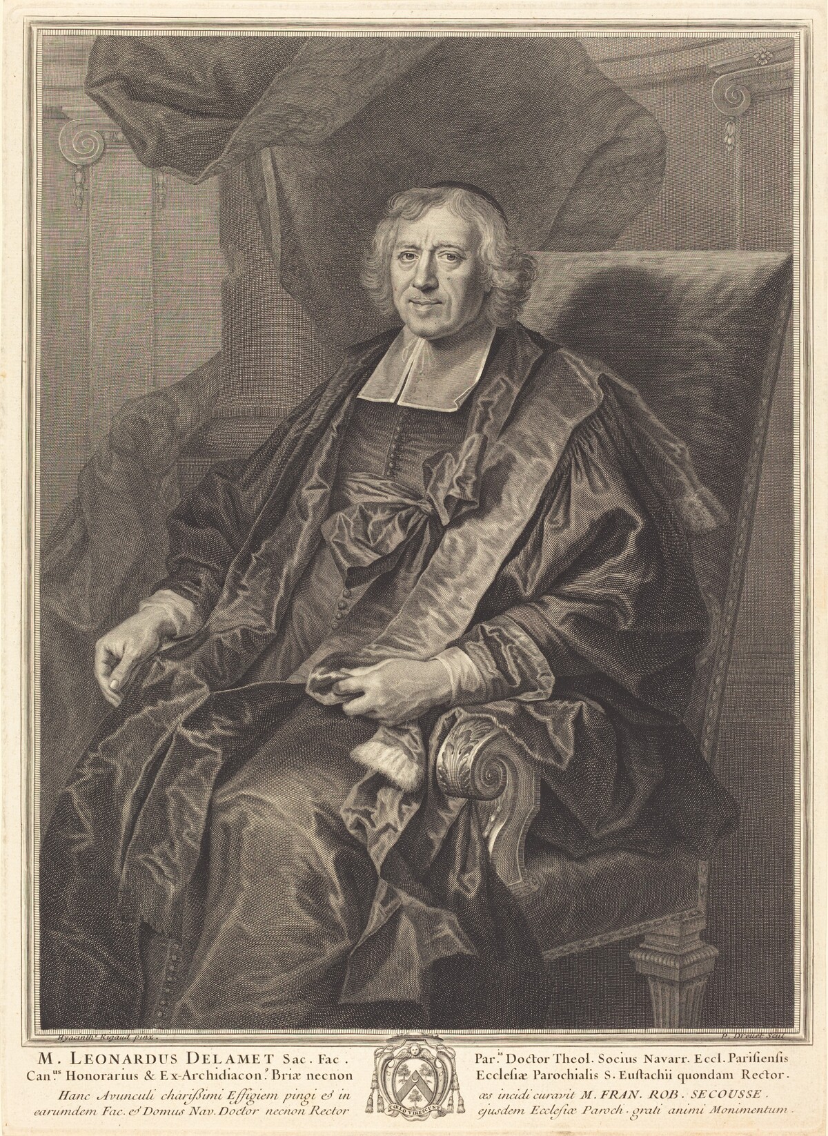 Leonard de Lamet by Pierre Drevet after Hyacinthe Rigaud